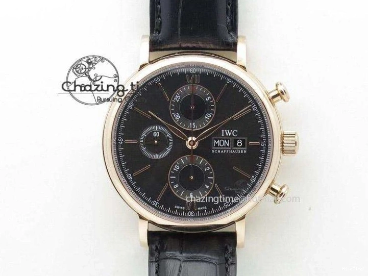 MIROTIME 0210 Fashionable Portofino IW458101 Diamond Bezel SS MK 1:1 Best Edition Blue Dial On Blue Leather Strap MIYOTA 7169